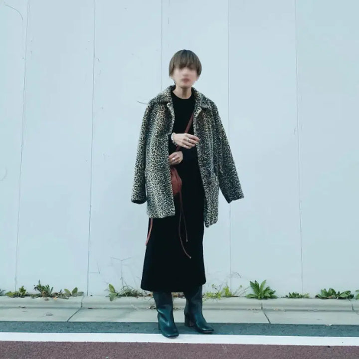 [BUNJANG] Agnes b. Leopard Faux Fur Coat / Agnes b. 아네스베 레오파드 퍼코트 - 1
