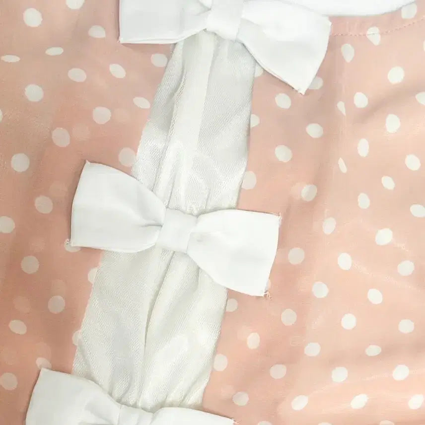[BUNJANG] Cecil Mcbee Ribbon Dot Frill Camisole Top / 세실맥비 딸기캐럿 리본도트 프릴 캐미솔 나시 슬리브 히메갸루라떼갸루