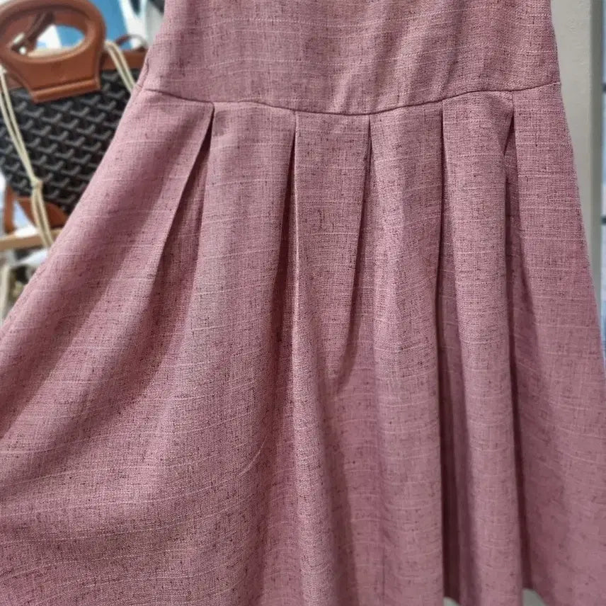 [BUNJANG] Dabagirl Pink Tweed Pleated Skirt / 다바걸 핑크 트위드 플리츠 스커트 S