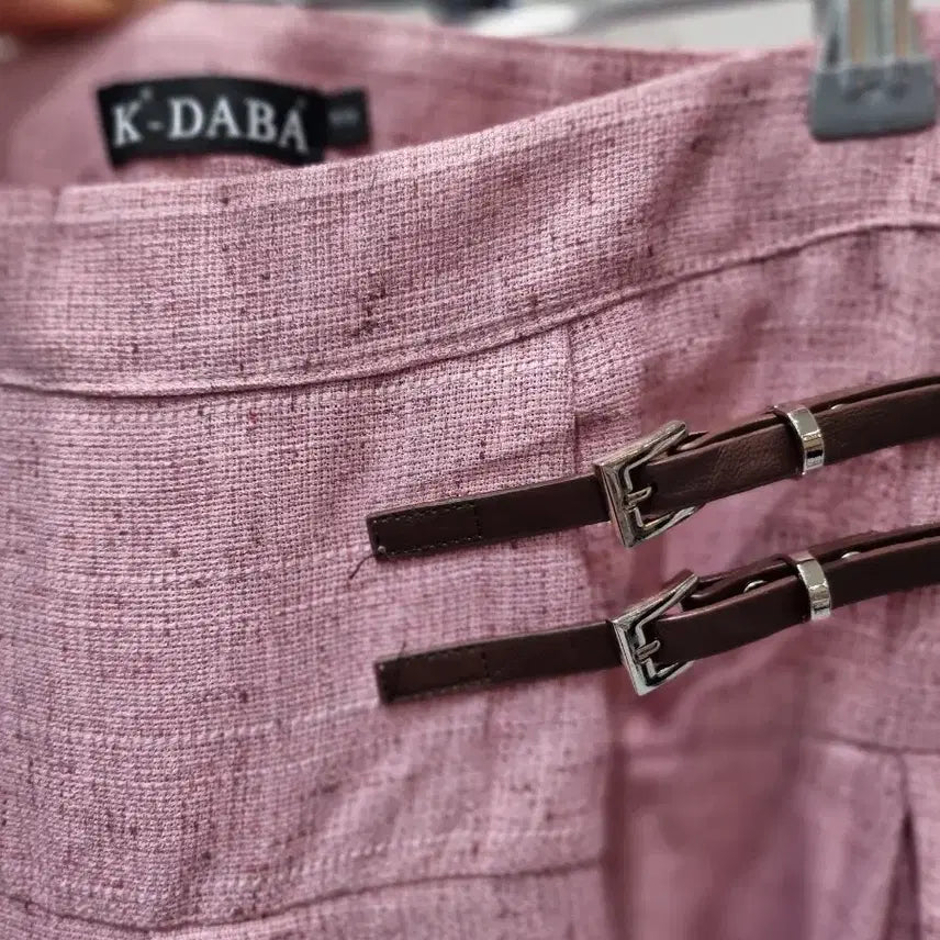 [BUNJANG] Dabagirl Pink Tweed Pleated Skirt / 다바걸 핑크 트위드 플리츠 스커트 S