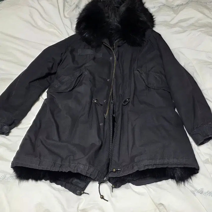 [BUNJANG] Mr &amp; Mrs Furs Parka Black M / 미스터 앤 미세스 퍼 야상 블랙 M