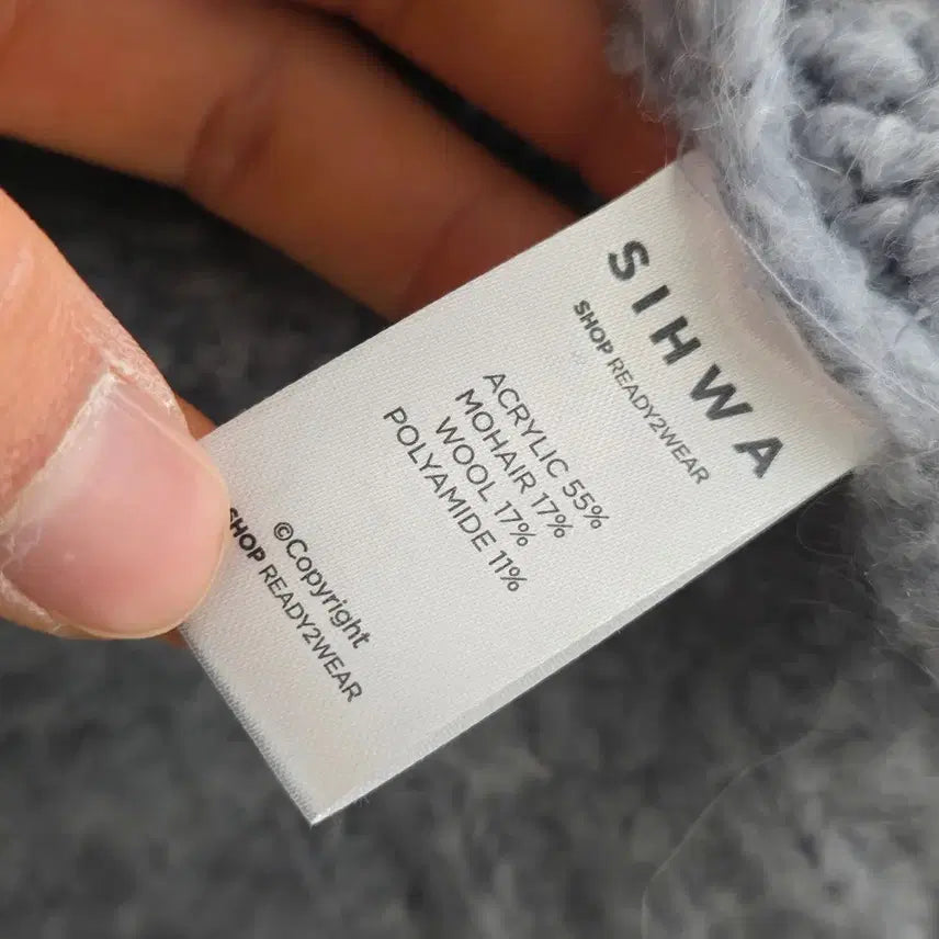 [BUNJANG] Sihwa Pastel Blue Knit Cardigan / Sihwa 시화 레디투웨어 가디건