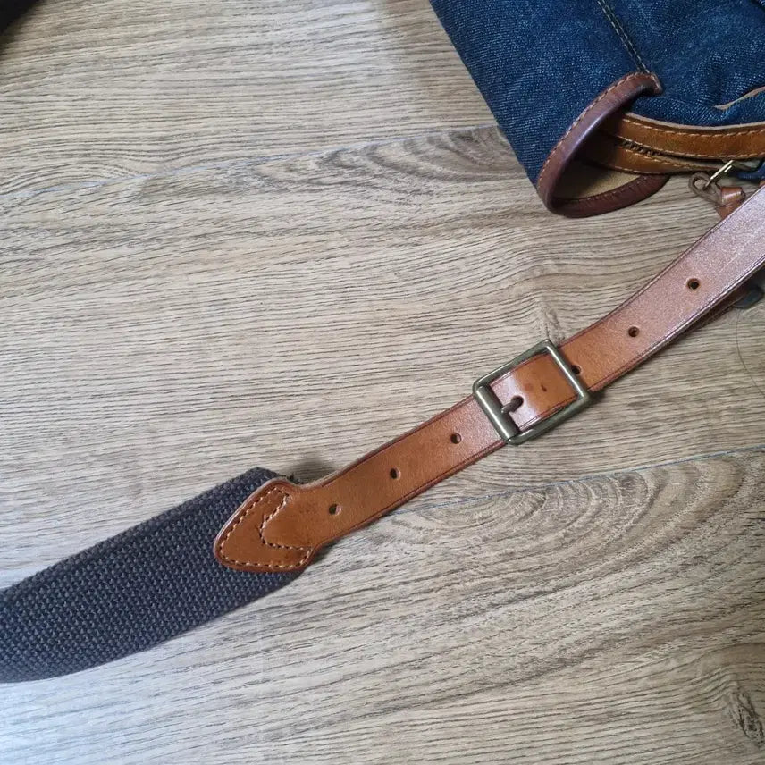 [BUNJANG] RRL Leather Trim Denim Briefcase Bag / RRL 가죽트림 데님 브리프케이스 가방