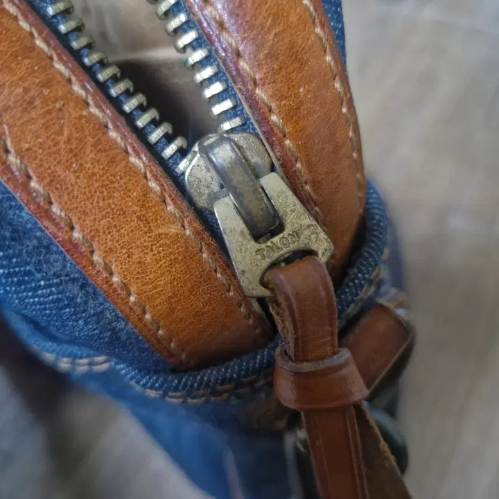 [BUNJANG] RRL Leather Trim Denim Briefcase Bag / RRL 가죽트림 데님 브리프케이스 가방