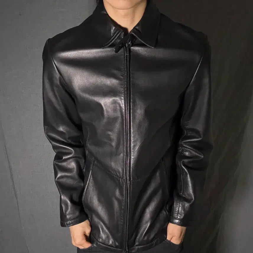 [BUNJANG] Armani Exchange Leather Jacket / 아르마니 익스체인지 가죽 자켓