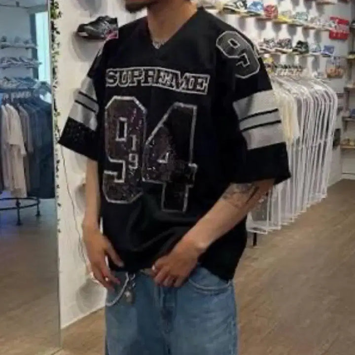 [BUNJANG] Supreme Sequin Football Jersey (L) / [L] 25fw 슈프림 시퀸 풋볼져지
