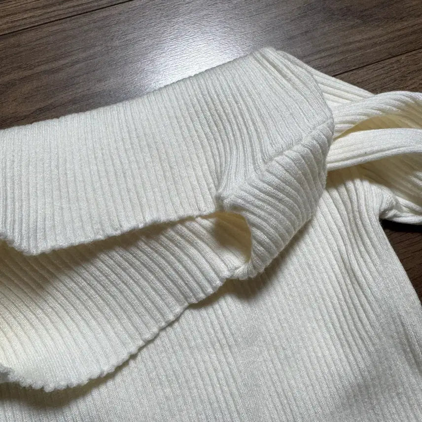 [BUNJANG] Moabin Ivory Ribbed Knit Sweater / 모아빈 보그 골지 니트 아이보리 F