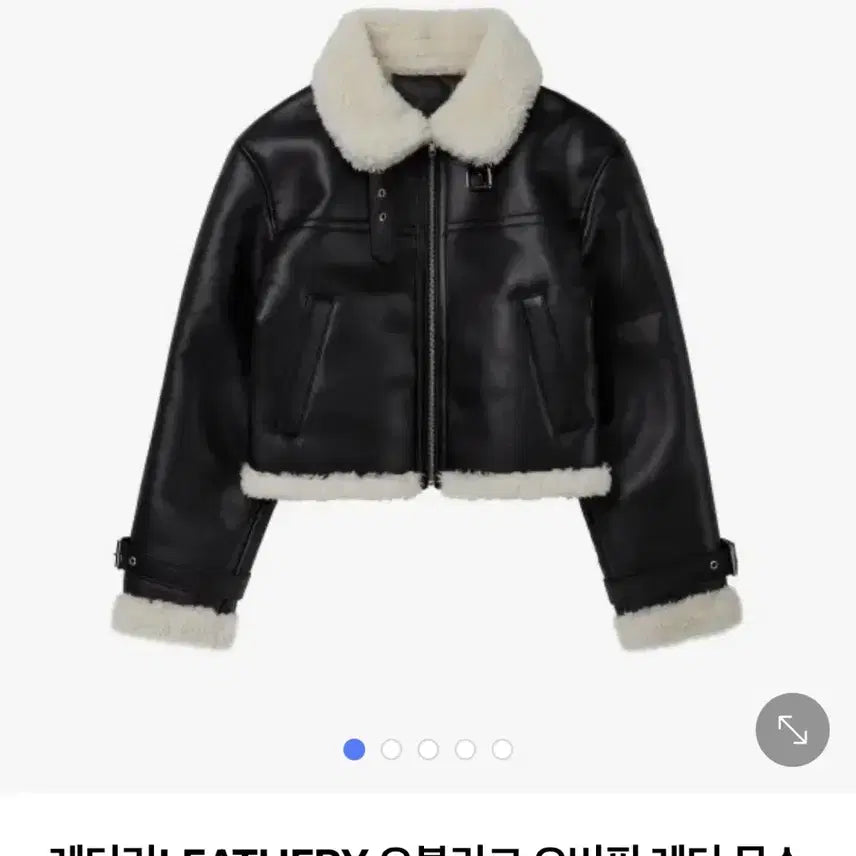 [BUNJANG] Leatherly Oblique Oversized Leather Mouton Jacket / 레더리 오블리크 오버핏 레더 무스탕 자켓