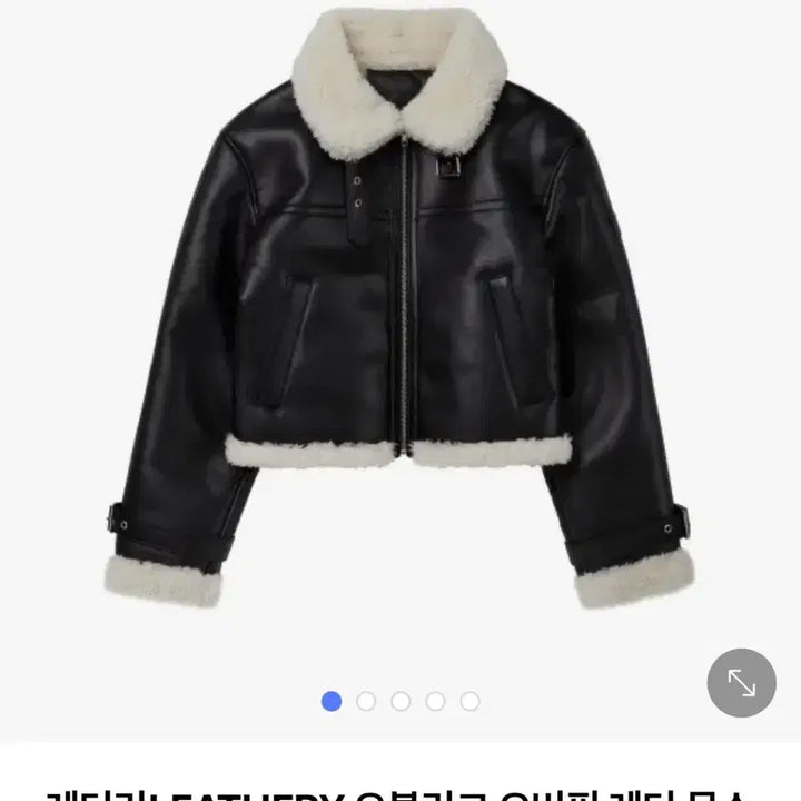 [BUNJANG] Leatherly Oblique Oversized Leather Mouton Jacket / 레더리 오블리크 오버핏 레더 무스탕 자켓
