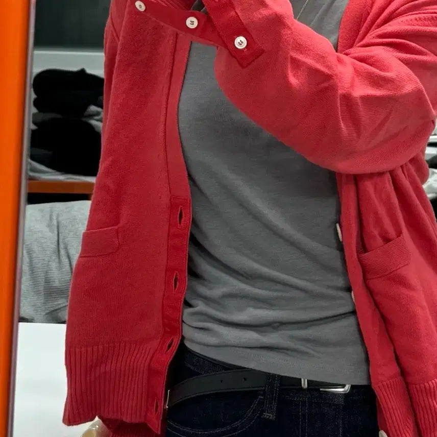 [BUNJANG] Thom Browne Red Cardigan / 쿨거시 40)톰브라운 레드 가디건 정가 100만원 이상 3사이즈 남녀가능