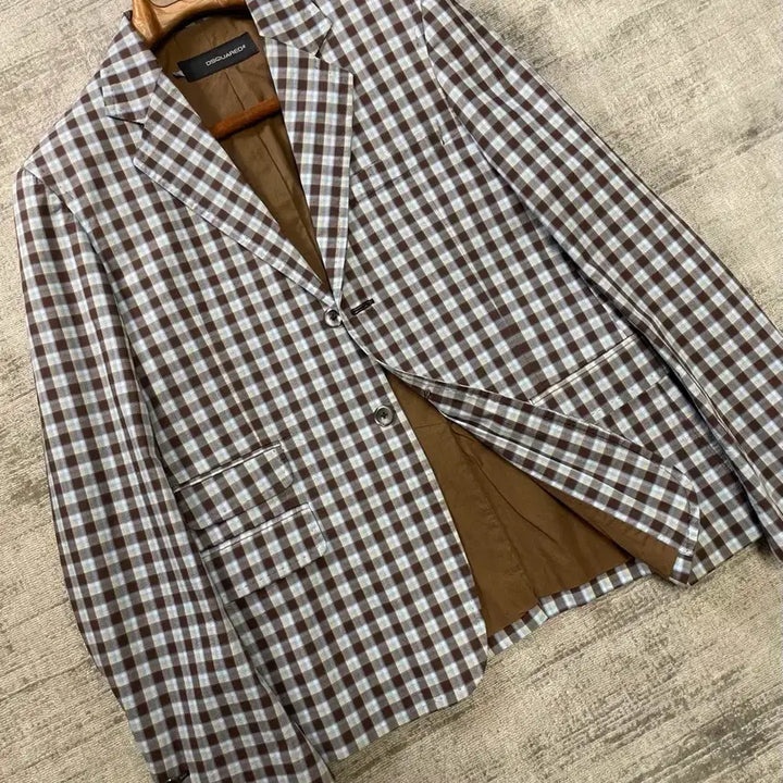 [BUNJANG] Dsquared2 Handmade Monocheck Cotton Blazer / 디스퀘어드2 핸드메이드 모노체크 코튼 자켓 italy made