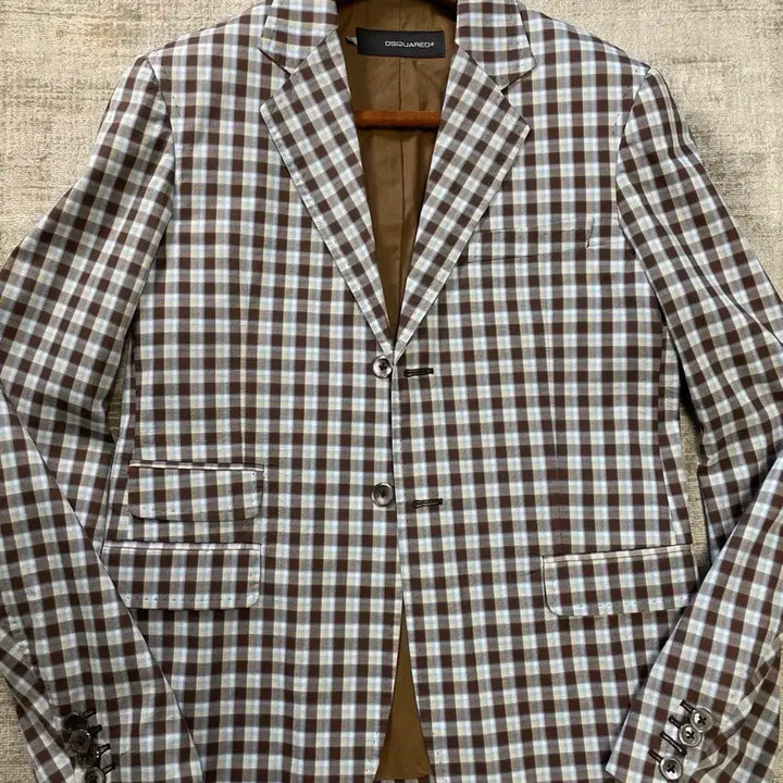 [BUNJANG] Dsquared2 Handmade Monocheck Cotton Blazer / 디스퀘어드2 핸드메이드 모노체크 코튼 자켓 italy made