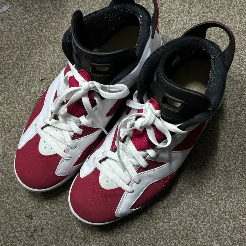 [BUNJANG] Nike Air Jordan 6 Carmine Sneakers / 나이키 에어 조던 6 카마인 260 (내부 보풀감 존재)