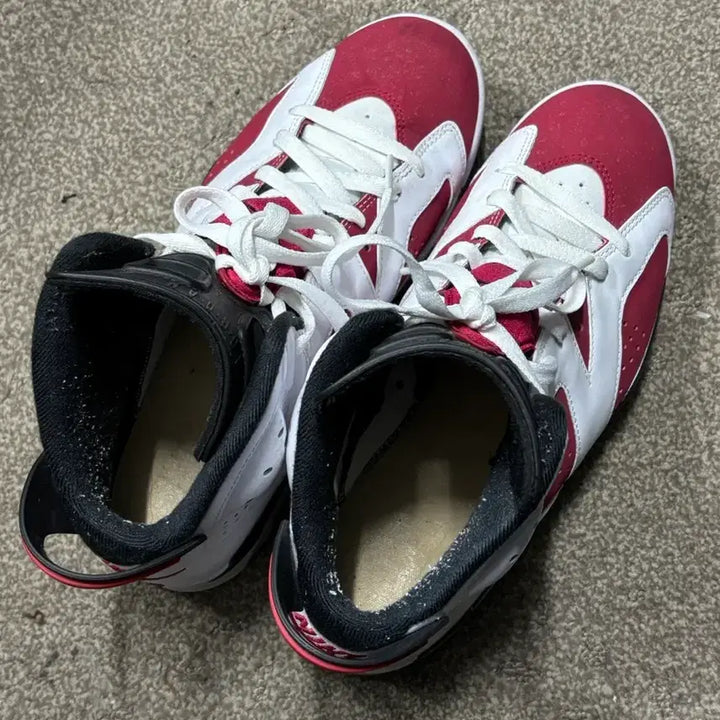 [BUNJANG] Nike Air Jordan 6 Carmine Sneakers / 나이키 에어 조던 6 카마인 260 (내부 보풀감 존재)