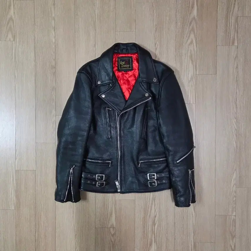 [BUNJANG] Genuine Leather Black Rider Jacket / ECHTES LEDER 블랙 레더 라이더 재킷
