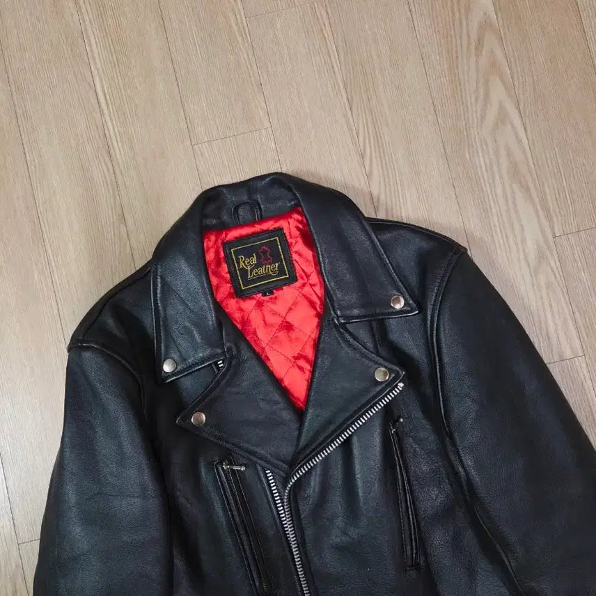 [BUNJANG] Genuine Leather Black Rider Jacket / ECHTES LEDER 블랙 레더 라이더 재킷