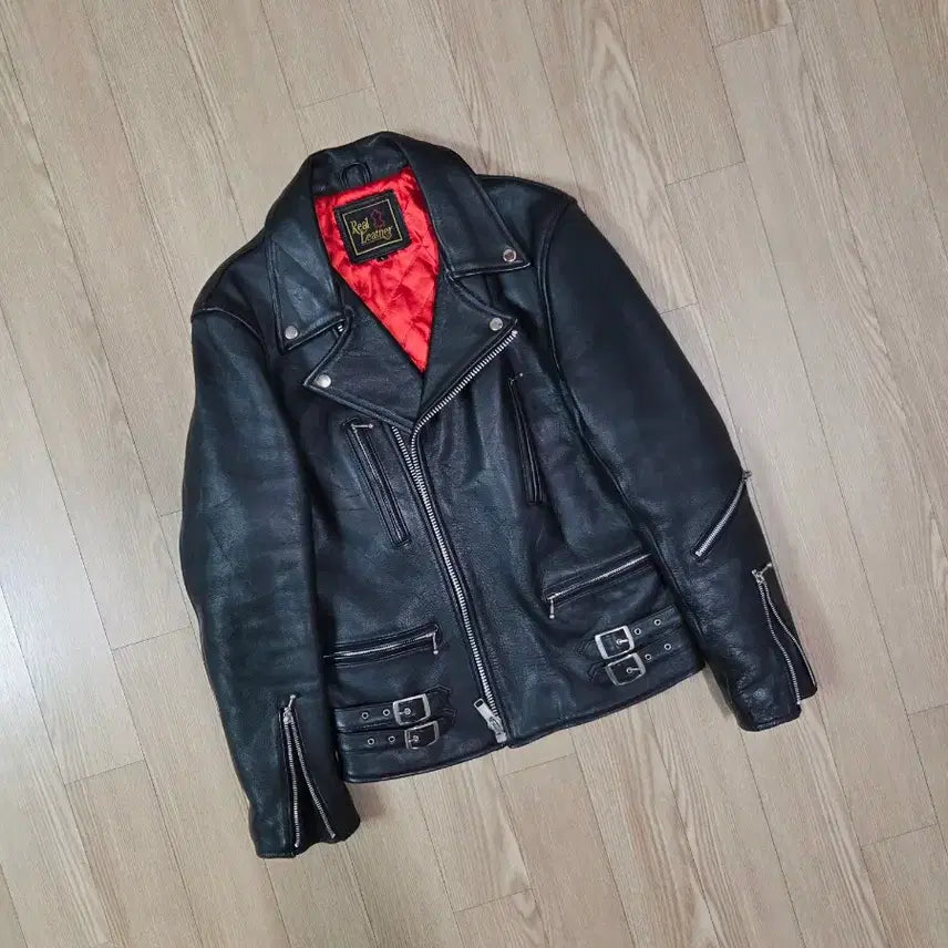 [BUNJANG] Genuine Leather Black Rider Jacket / ECHTES LEDER 블랙 레더 라이더 재킷