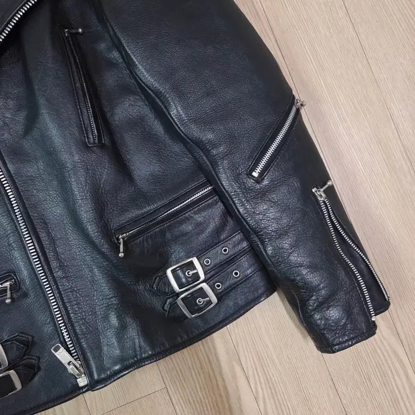 [BUNJANG] Genuine Leather Black Rider Jacket / ECHTES LEDER 블랙 레더 라이더 재킷