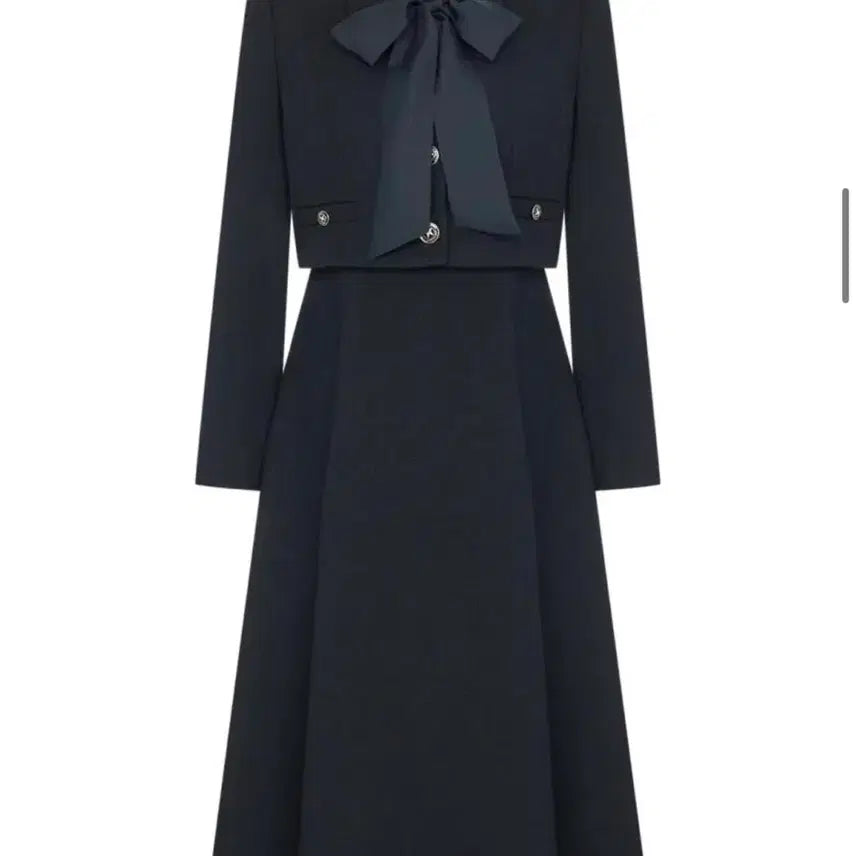 [BUNJANG] Kenneth Lady Navy Long Dress / 케네스레이디 배색타이 카라 롱 원피스 네이비 55