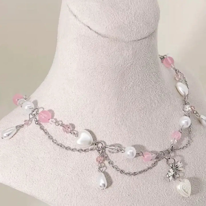 [BUNJANG] Floral Asymmetrical Dress Set / 여름 플로럴 비대칭 원피스+장신구 세트