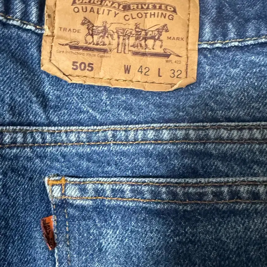 [BUNJANG] Levi's 505 Orange Tab Denim Jeans / 90s 리바이스 빈티지 505 데님 W42 L32 오렌지탭