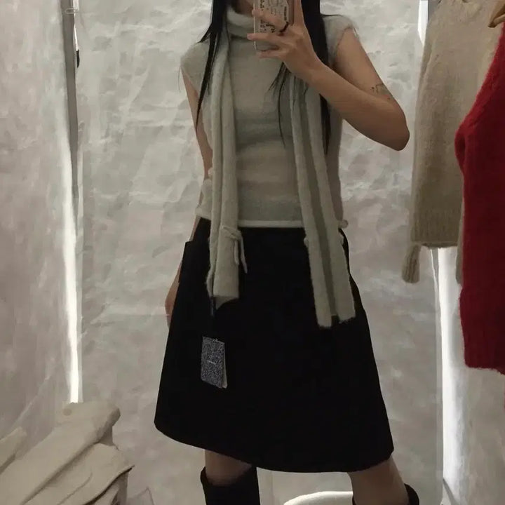 [BUNJANG] Aftermonday Wool H-Line Skirt / 모직 H라인 스커트 치마 / 릿킴 아케 블랙업 에프터먼데이 미스치프