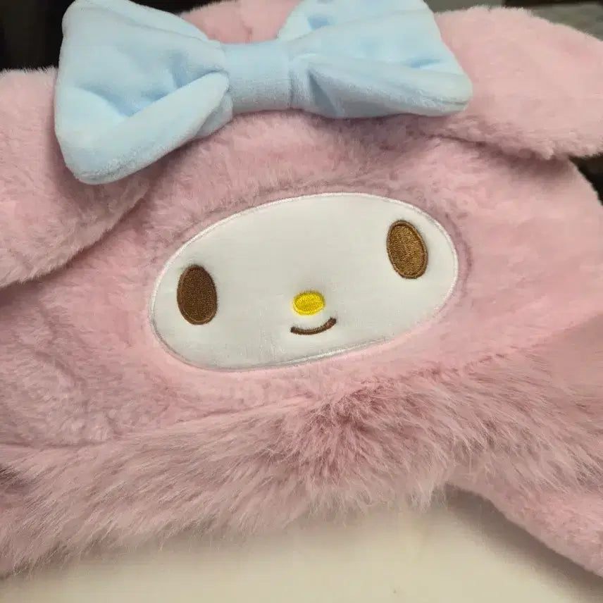 [BUNJANG] Sanrio My Melody Pink Fur Hat and Gloves Set / 산리오 핑크색 털 모자 장갑(마이멜로디)