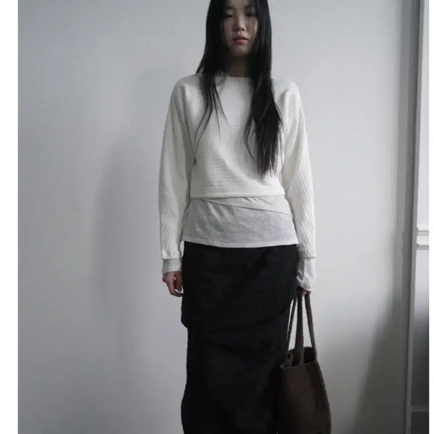 [BUNJANG] After Monday Off Layered Tencel T-shirt / 에프터먼데이 off layered tensel T