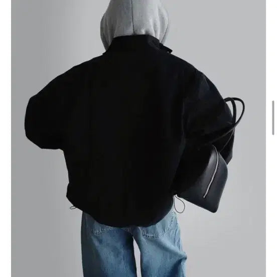 [BUNJANG] Raum Tom Cotton Dumble Jumper Black / 라룸 톰코튼덤블점퍼 블랙