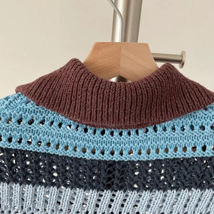 [BUNJANG] ZARA Knit Top with Shell Buttons / 자라(ZARA) 카라 니트탑(자개단추)