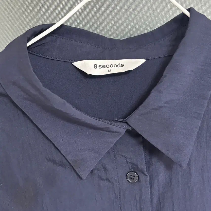 [BUNJANG] 8 Seconds Drape Wrap Shirt Navy M / 에잇세컨즈 드레이프 랩 셔츠 네이비 M