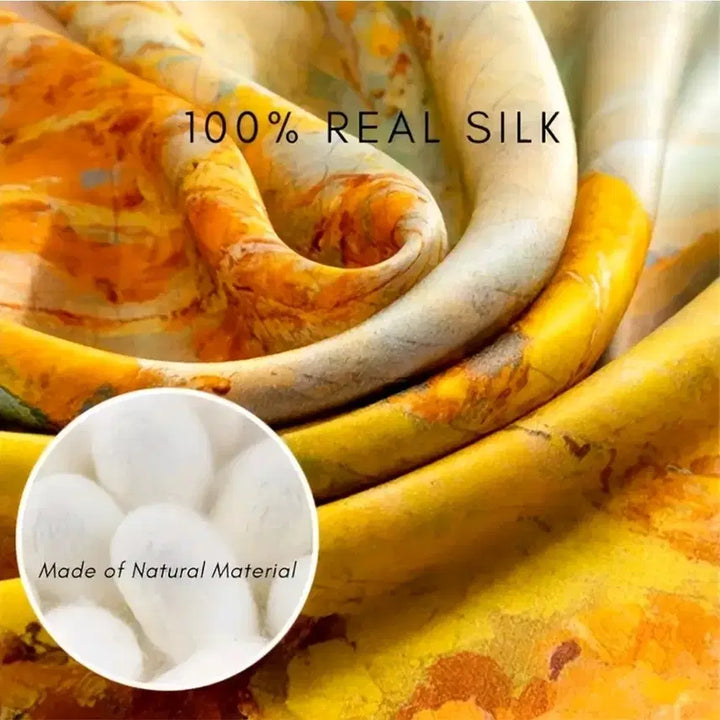 [BUNJANG] Abstract Pattern Silk Scarf / 오렌지/블루 추상 패턴 스카프