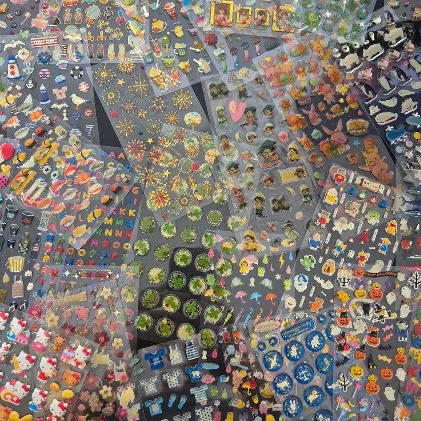 [BUNJANG] Japanese Vintage Sticker Bundle Set / 일본고전스티커/일본스티커/고전문구/고전스티커/헤이세이/산리오/포용/다꾸