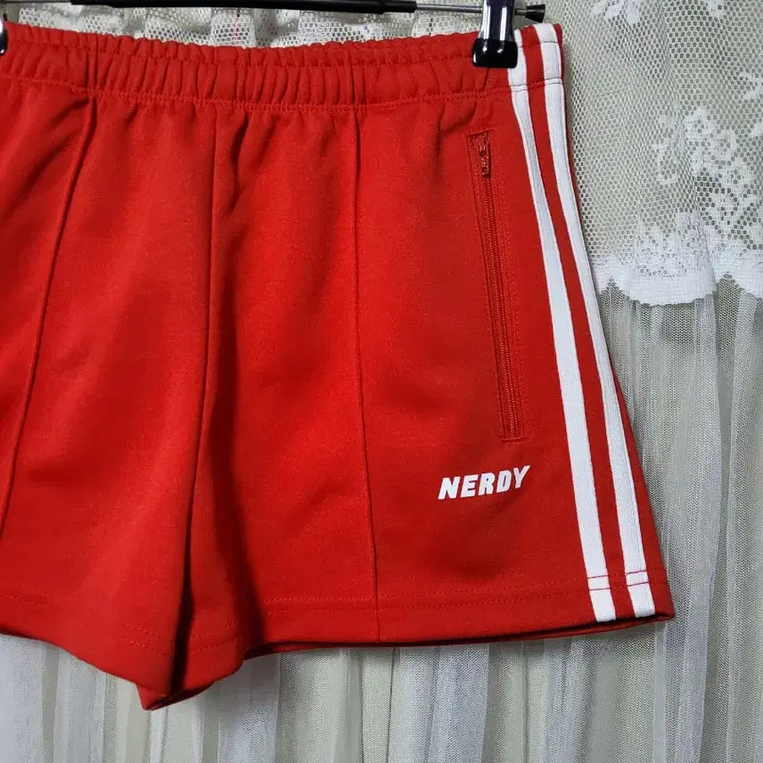 [BUNJANG] NERDY Red Tricolor Stripe Shorts / 널디 NERDY 빨간색 삼선 반바지