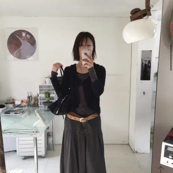 [BUNJANG] Vintage V-neck Cardigan Black / 빈티지 브이넥 가디건 블랙