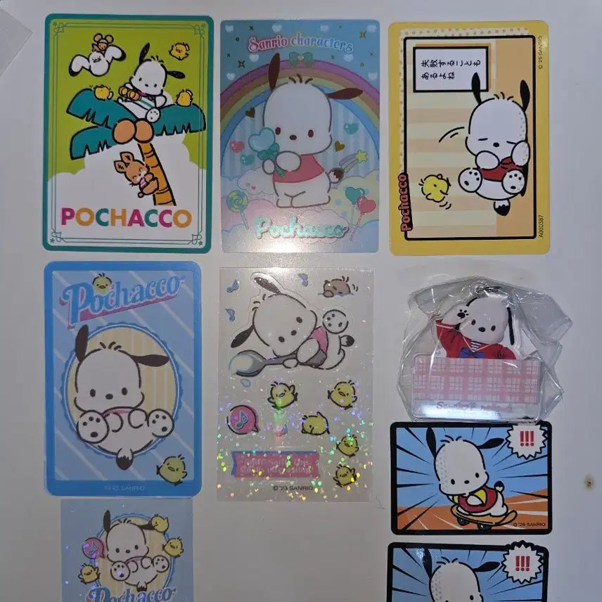 [BUNJANG] Sanrio Pochacco Card + Keychain Bundle Set / 산리오 포챠코 카드 + 키링 일괄 세트