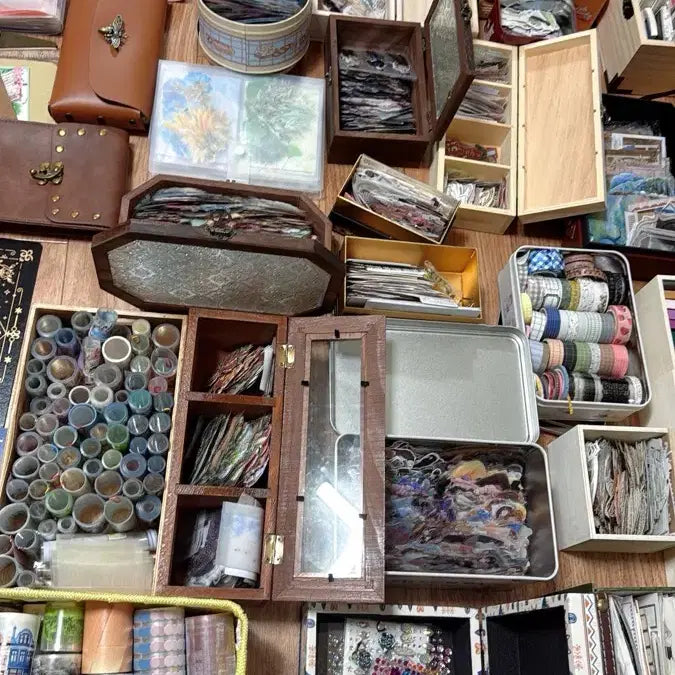 [BUNJANG] Stationery Supplies Bundle Set / 다꾸 용품 스티커 배경지 부자재 보관함 대량 처분