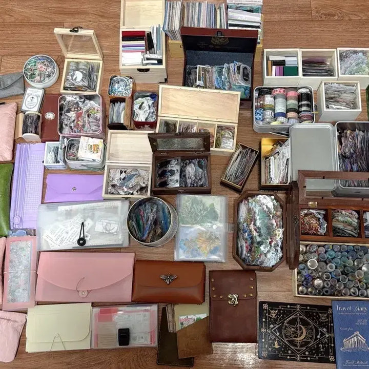 [BUNJANG] Stationery Supplies Bundle Set / 다꾸 용품 스티커 배경지 부자재 보관함 대량 처분