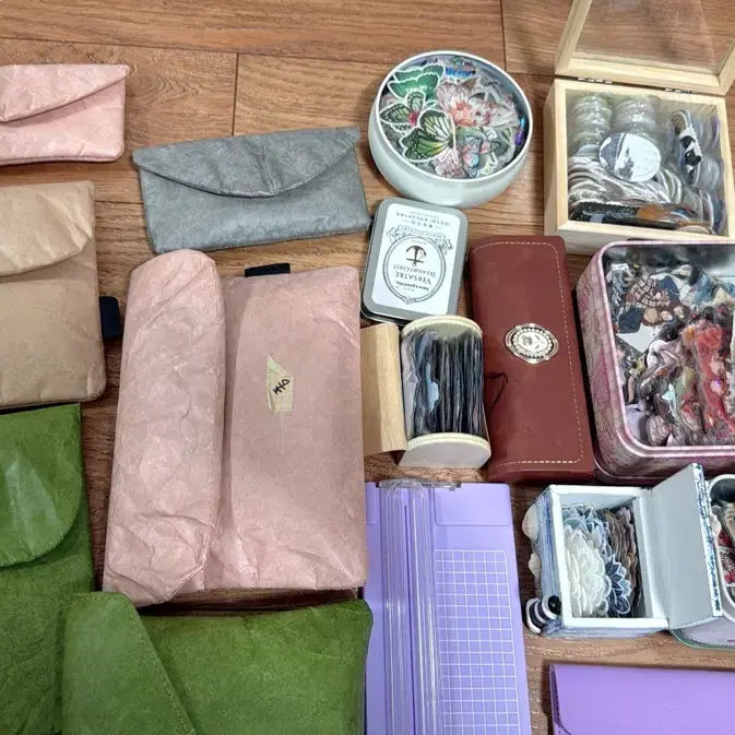 [BUNJANG] Stationery Supplies Bundle Set / 다꾸 용품 스티커 배경지 부자재 보관함 대량 처분