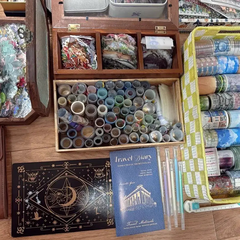 [BUNJANG] Stationery Supplies Bundle Set / 다꾸 용품 스티커 배경지 부자재 보관함 대량 처분