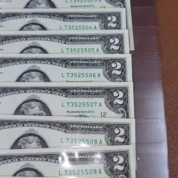 [BUNJANG] Foreign Currency 2 Dollar Bills Bundle Set / a~77번 옛날돈~2달러 10연번.해외지폐.외국지폐.중국지폐.중국그림.