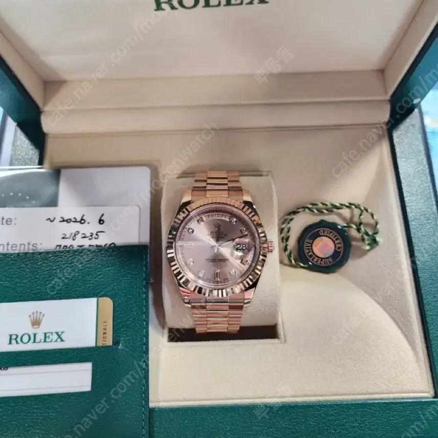 [BUNJANG] Day-Date Olive Green Rose Gold Watch / 데이데이트 로즈골드 올리브그린 삽니다