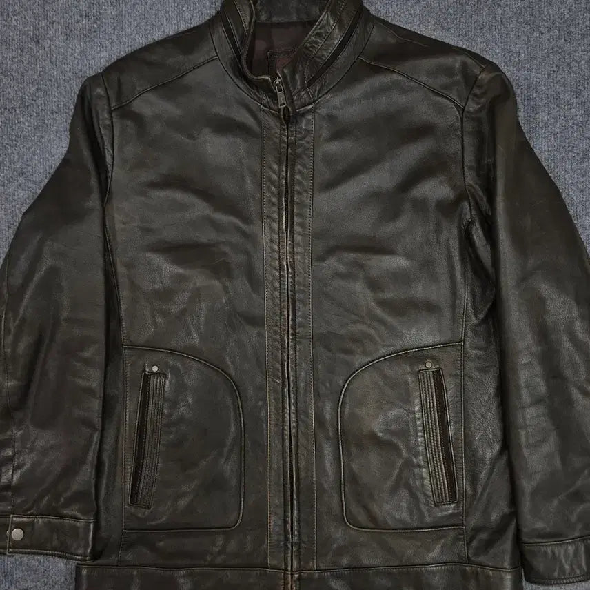 [BUNJANG] TownGENT Brown Lambskin Leather Jacket / 타운젠트 브라운 램스킨 레더 가죽자켓(급처)