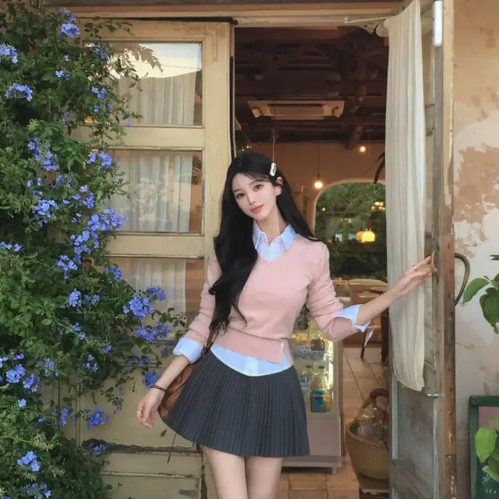 [BUNJANG] Mayoon Wool Pleated Skirt (Gray) / 메이윤 울 플리츠 스커트(gray)