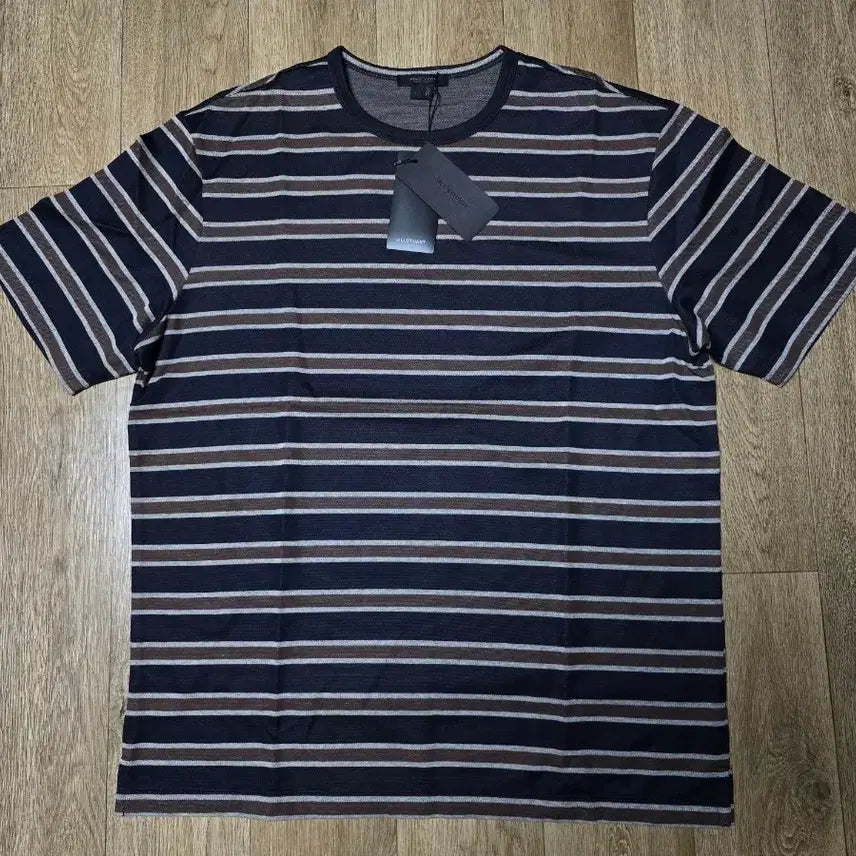 [BUNJANG] Jil Sander Navy/Brown Stripe Short Sleeve T-Shirt (L) / 질스튜어트 뉴욕 스트라이프 반팔티 L 새제품 팝니다