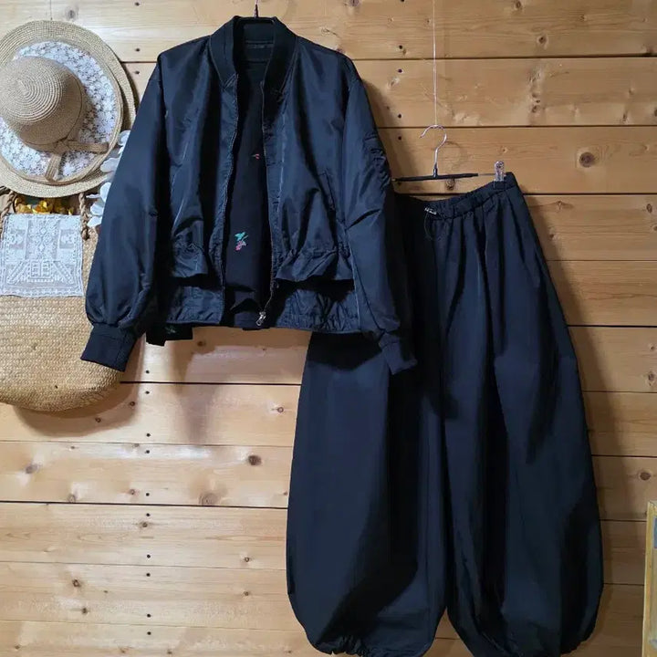 [BUNJANG] Nylon Waist String Jumper / 허리 스트링 점퍼