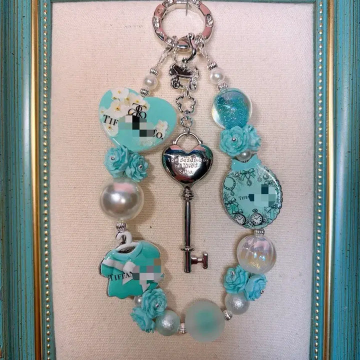 [BUNJANG] Tiffany Blue Key Ring / 비즈키링 티파니블루 열쇠키링