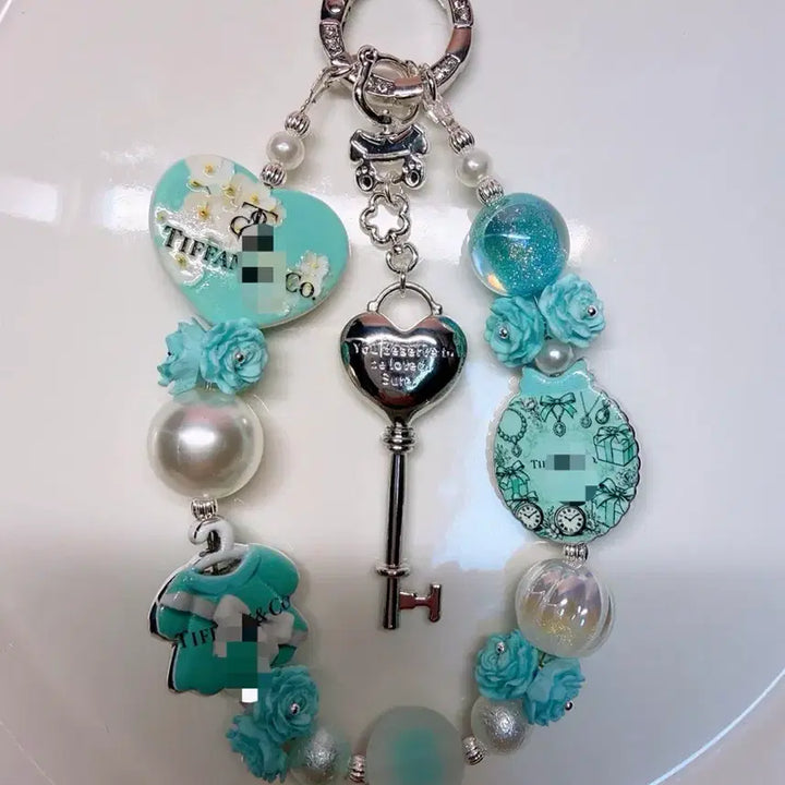 [BUNJANG] Tiffany Blue Key Ring / 비즈키링 티파니블루 열쇠키링