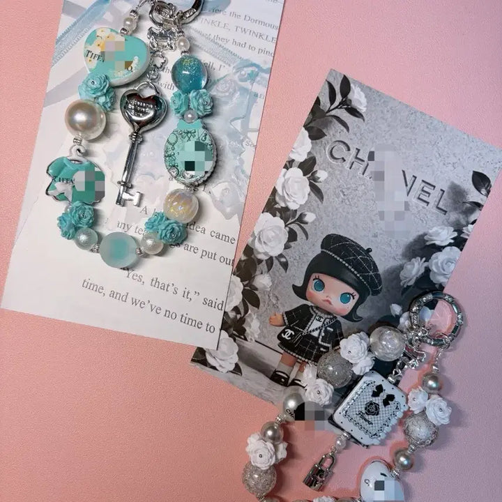 [BUNJANG] Tiffany Blue Key Ring / 비즈키링 티파니블루 열쇠키링