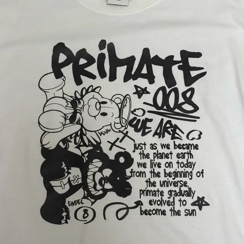 [BUNJANG] Prime Eight Raglan Short Sleeve T-Shirt White Size S / 프라임에이트 래글런 반팔 티셔츠 화이트